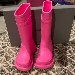 Balenciaga Pink Rain Boots
